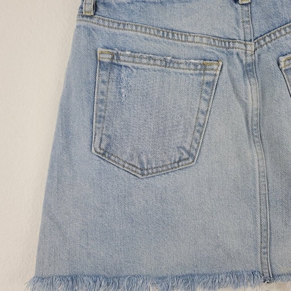 Free People We The Free Button Fly Denim Distressed Mini Skirt Si… - Picture 12 of 14
